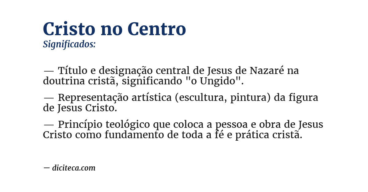 Significado de cristo no centro