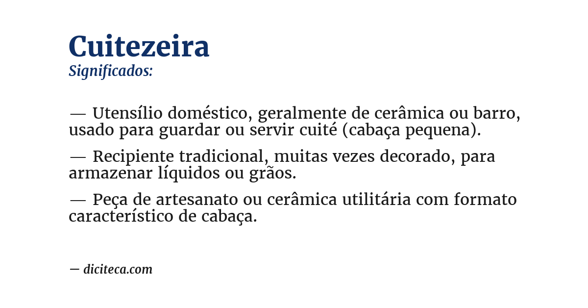 Significado de cuitezeira