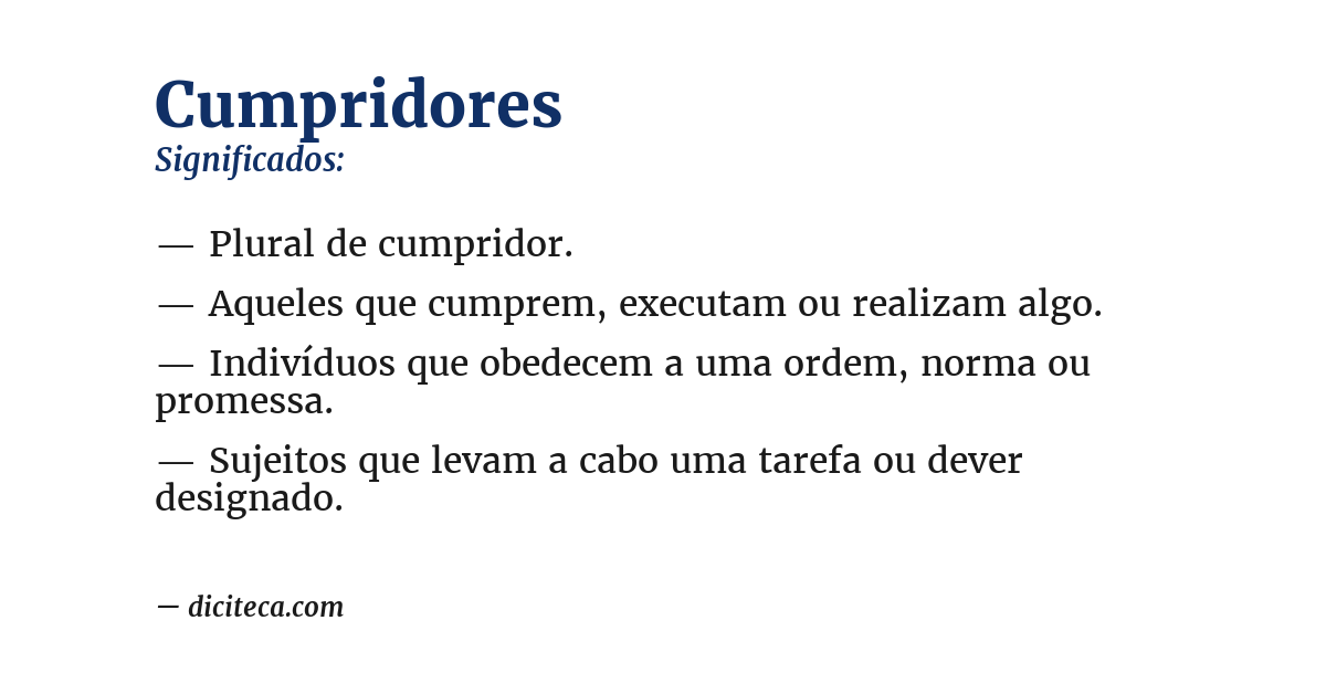 Significado de cumpridores