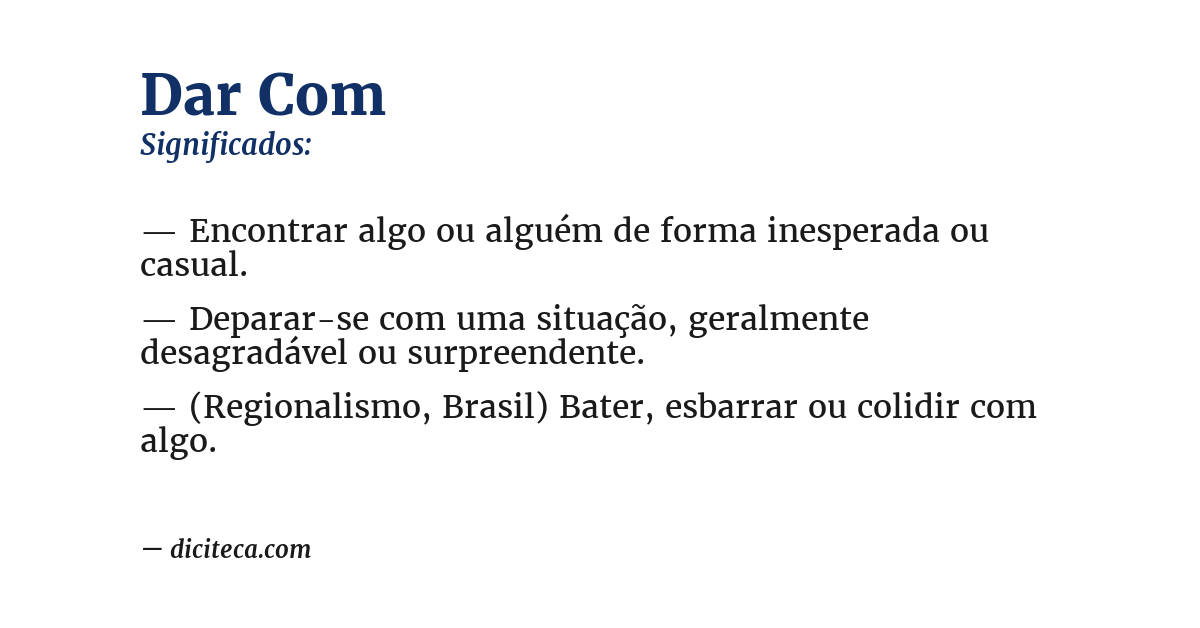 Significado de dar com