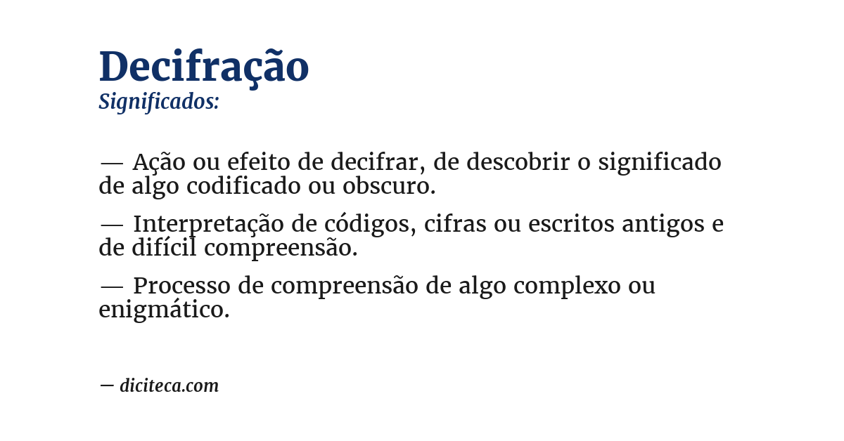 Significado de decifração