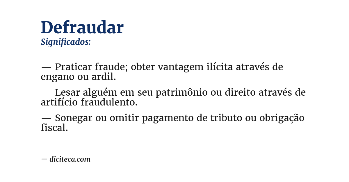 Significado de defraudar