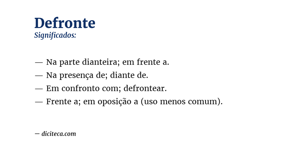 Significado de defronte