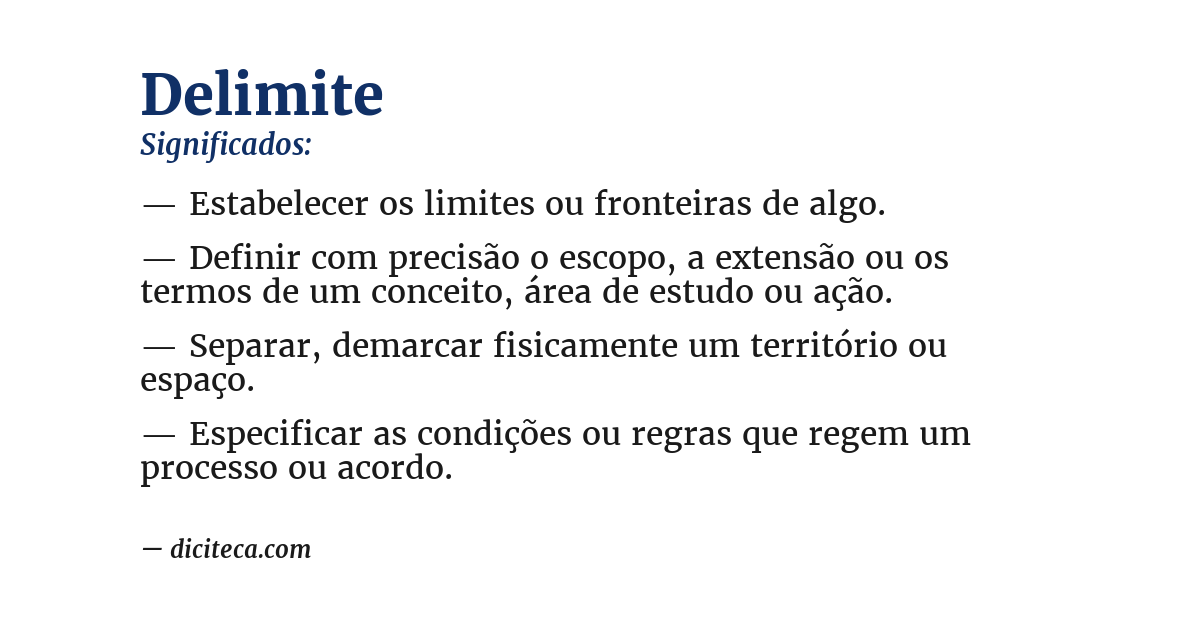 Significado de delimite
