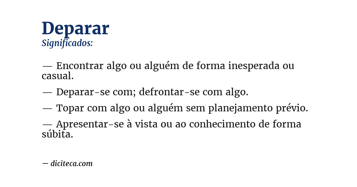 Significado de deparar