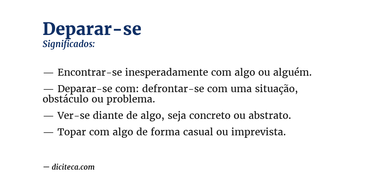 Significado de deparar-se