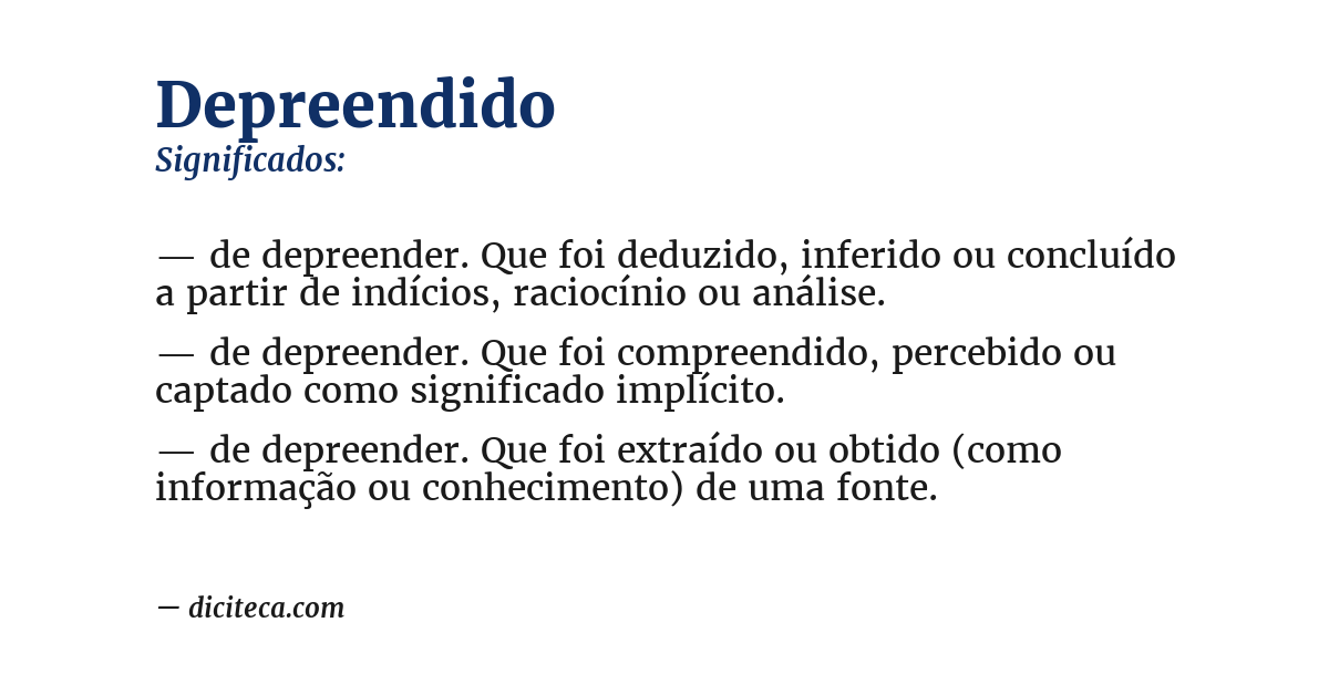 Significado de depreendido