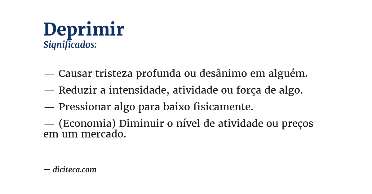 Significado de deprimir