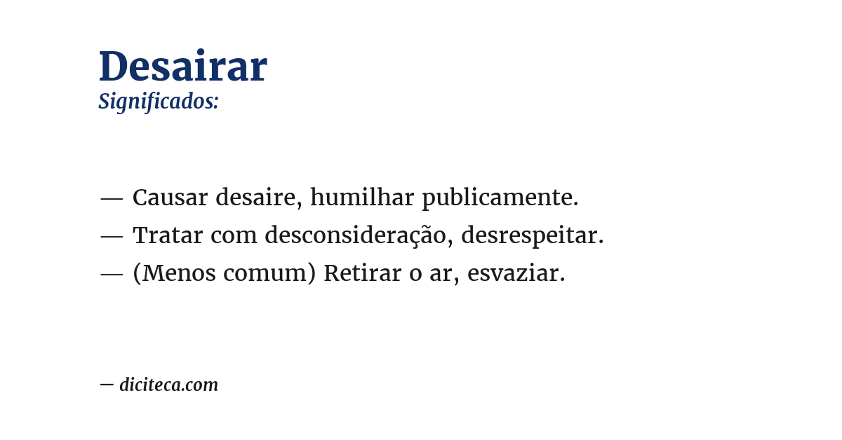 Significado de desairar