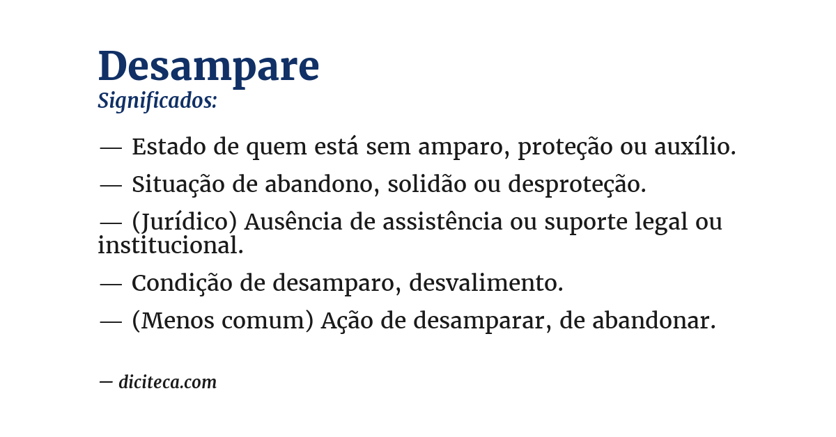 Significado de desampare