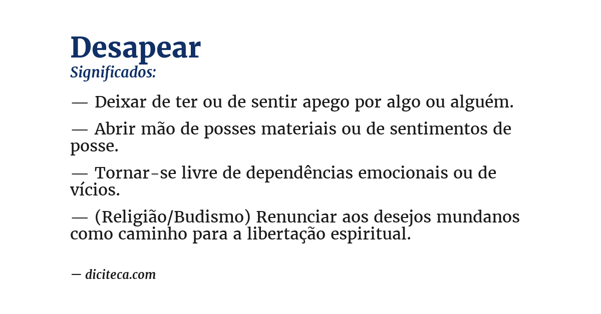 Significado de desapear