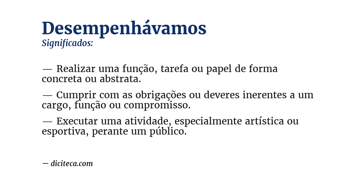 Significado de desempenhávamos