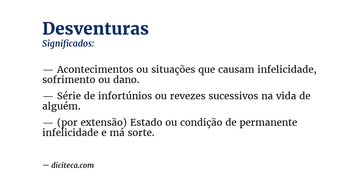 Significado de desventuras