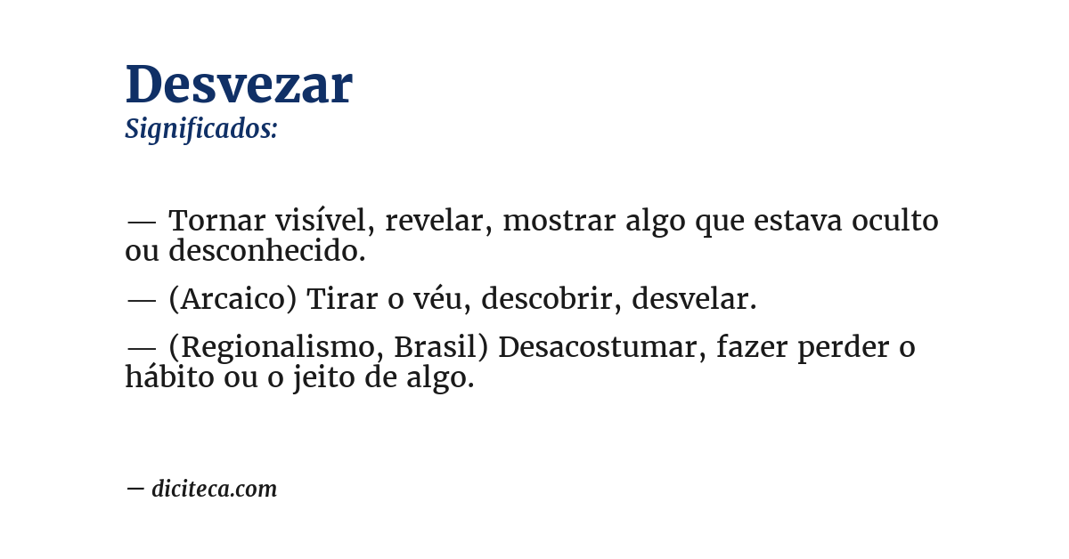 Significado de desvezar