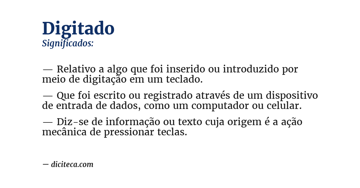 Significado de digitado