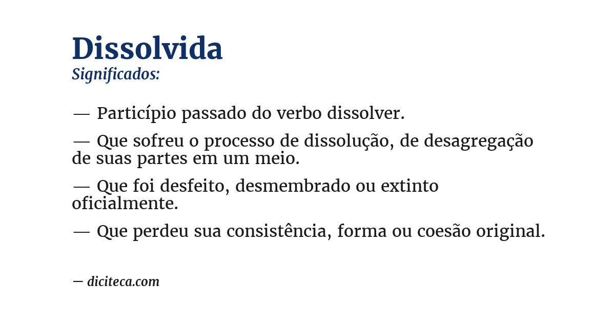 Significado de dissolvida