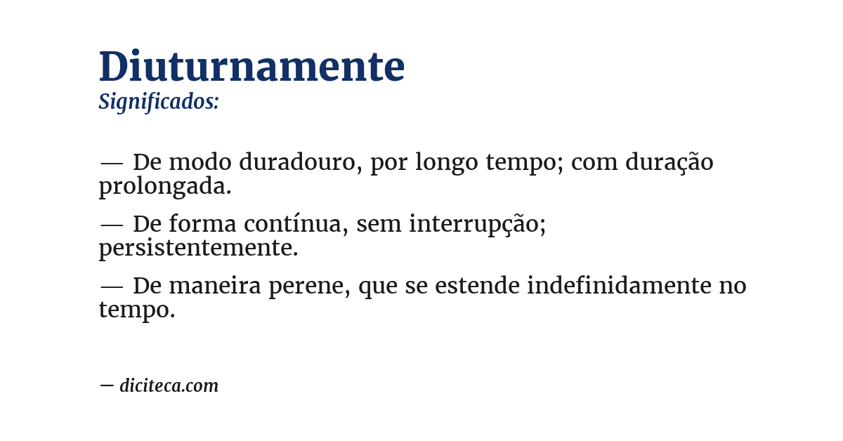 Significado de diuturnamente
