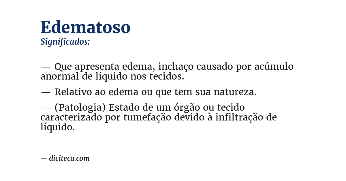 Significado de edematoso