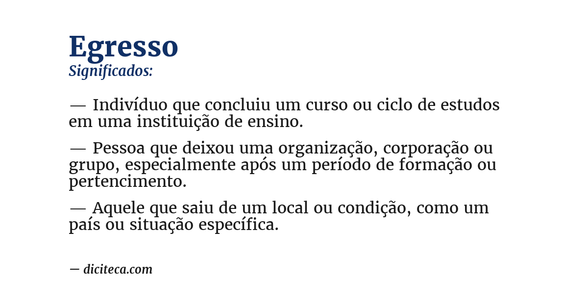 Significado de egresso