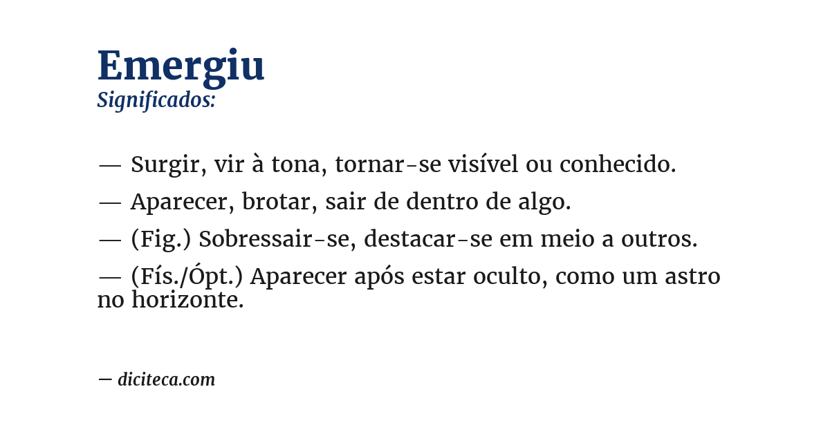 Significado de emergiu