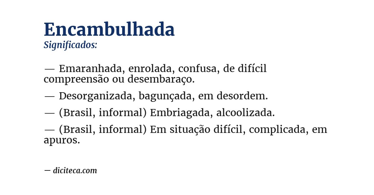 Significado de encambulhada