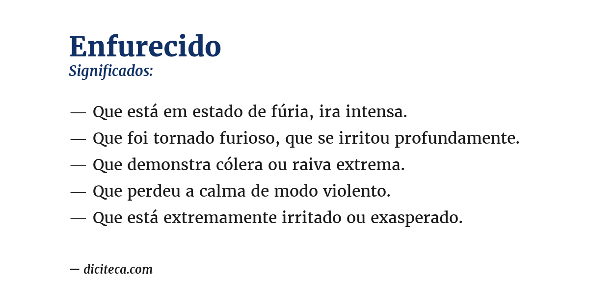 Significado de enfurecido