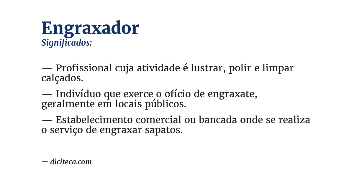Significado de engraxador