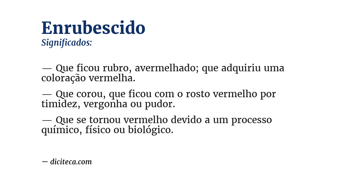 Significado de enrubescido