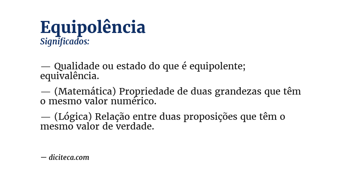 Significado de equipolência