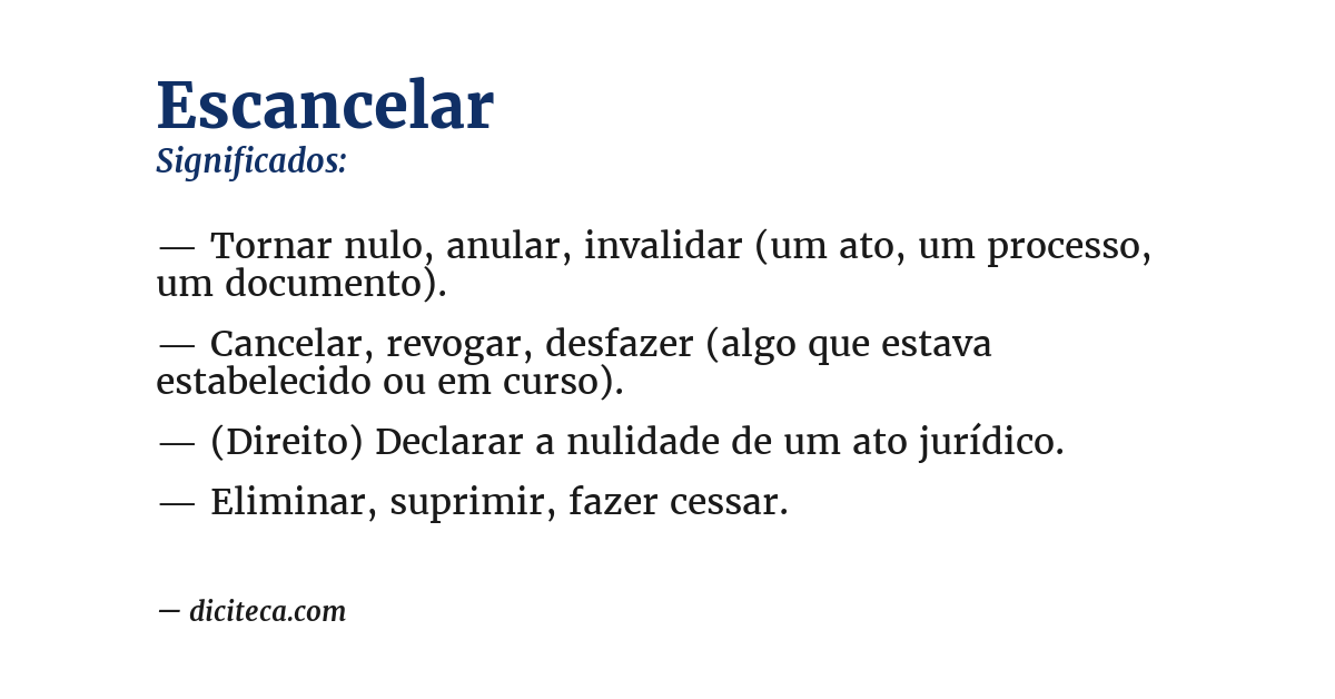 Significado de escancelar