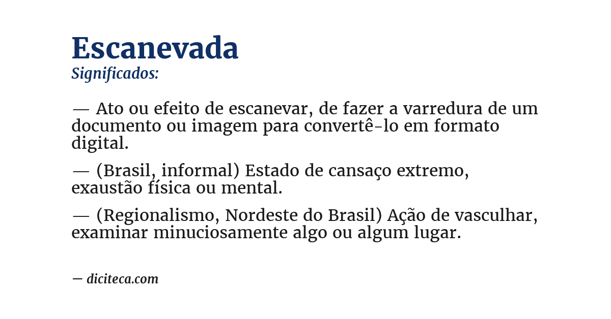 Significado de escanevada