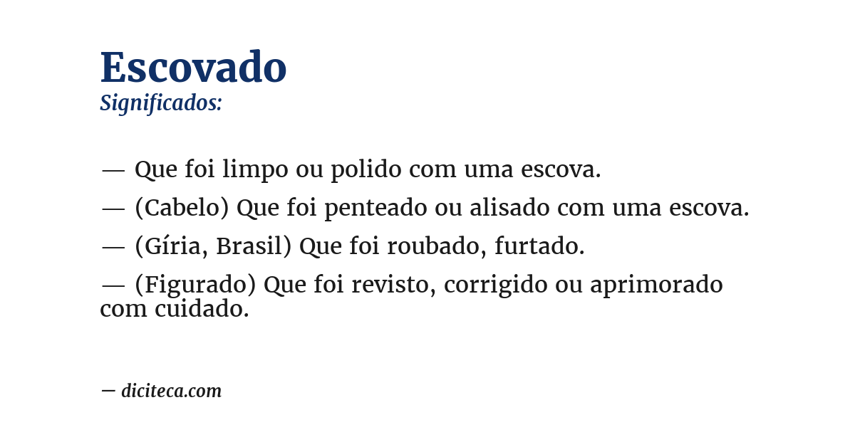 Significado de escovado