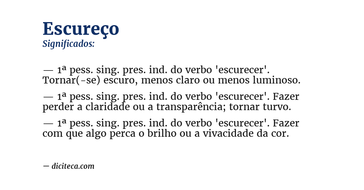 Significado de escureço