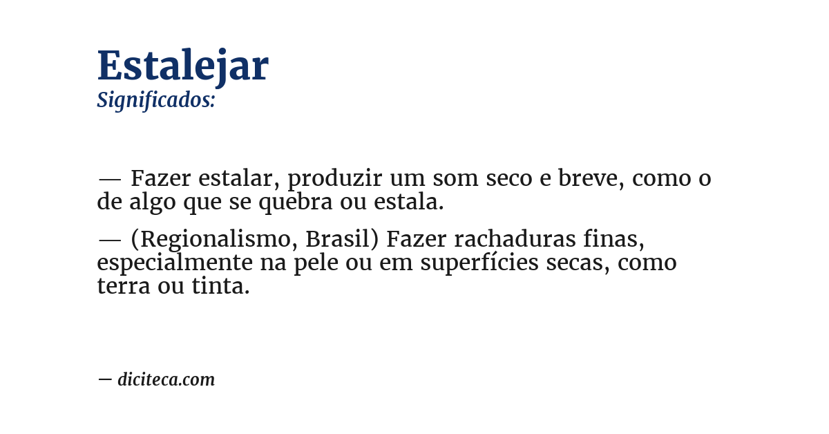 Significado de estalejar