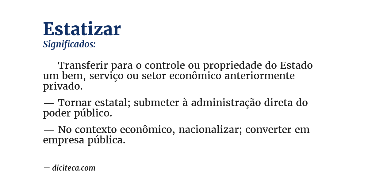Significado de estatizar