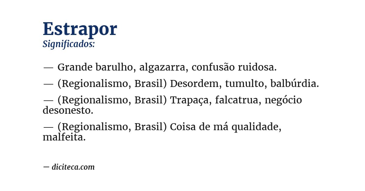 Significado de estrapor