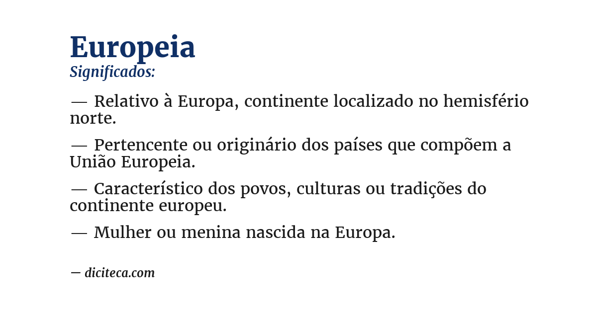 Significado de europeia