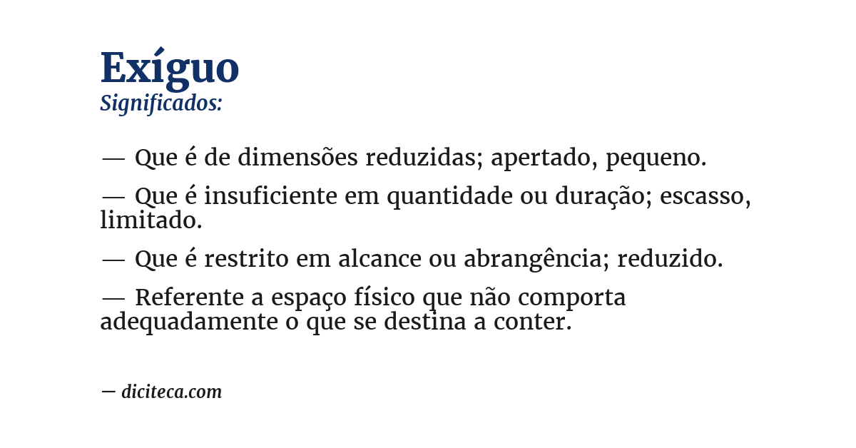 Significado de exíguo