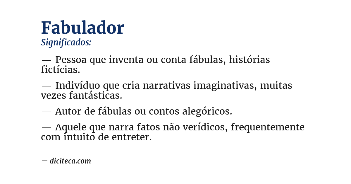 Significado de fabulador