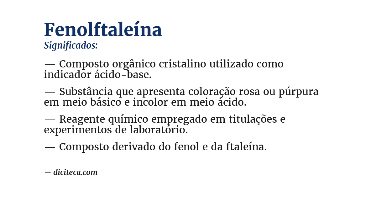 Significado de fenolftaleína