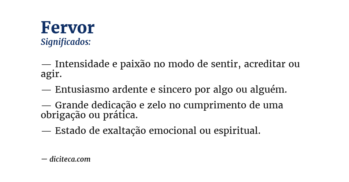 Significado de fervor