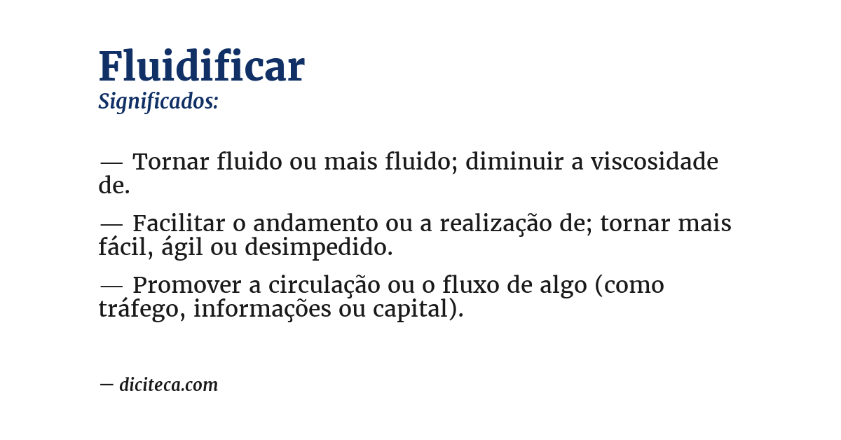 Significado de fluidificar