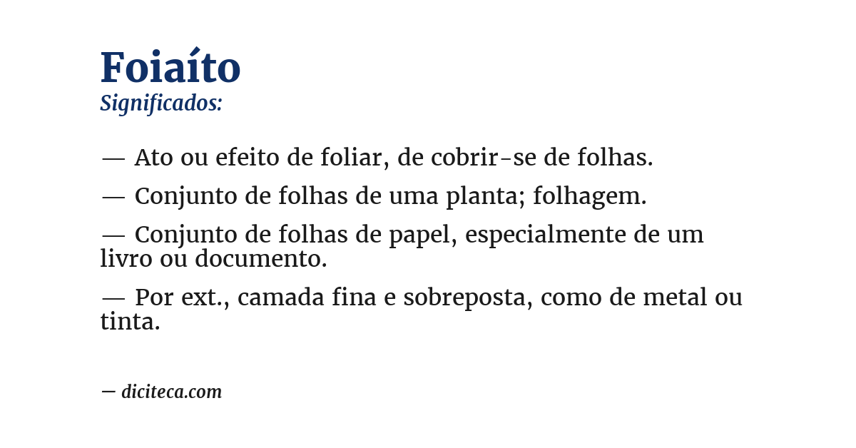 Significado de foiaíto