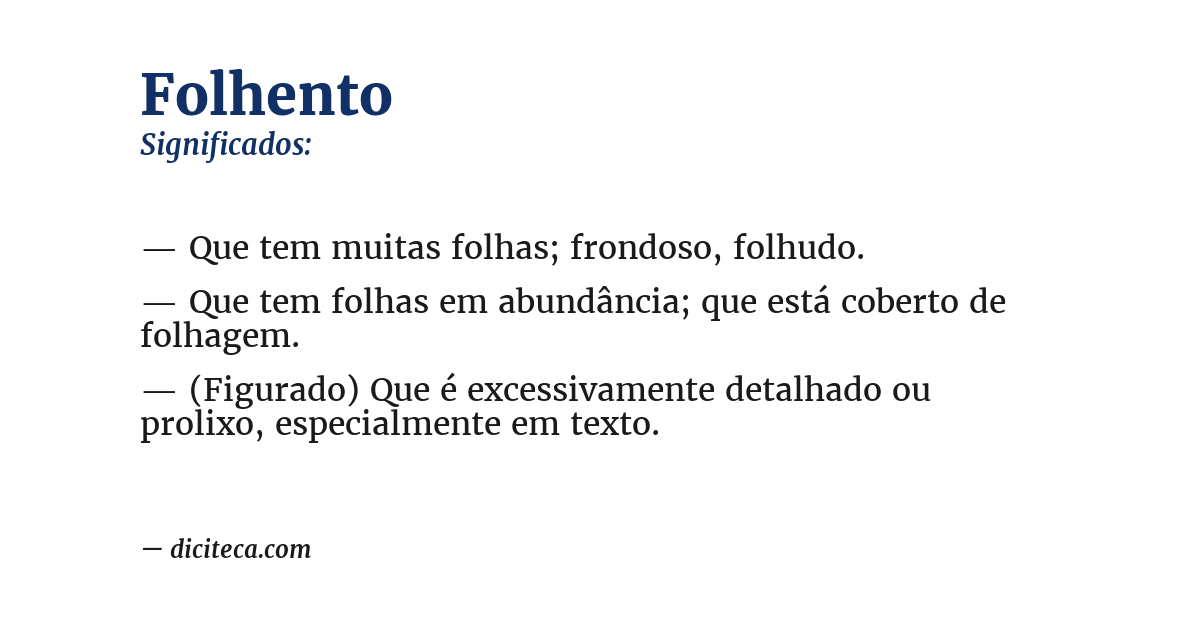 Significado de folhento