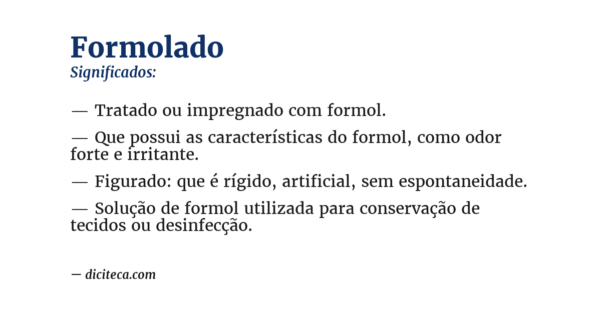 Significado de formolado