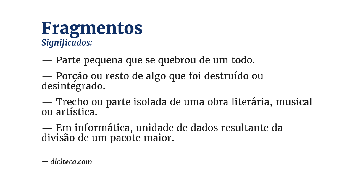 Significado de fragmentos