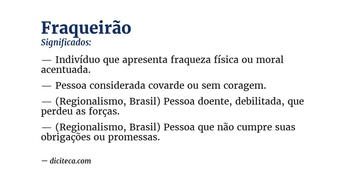 Significado de fraqueirão