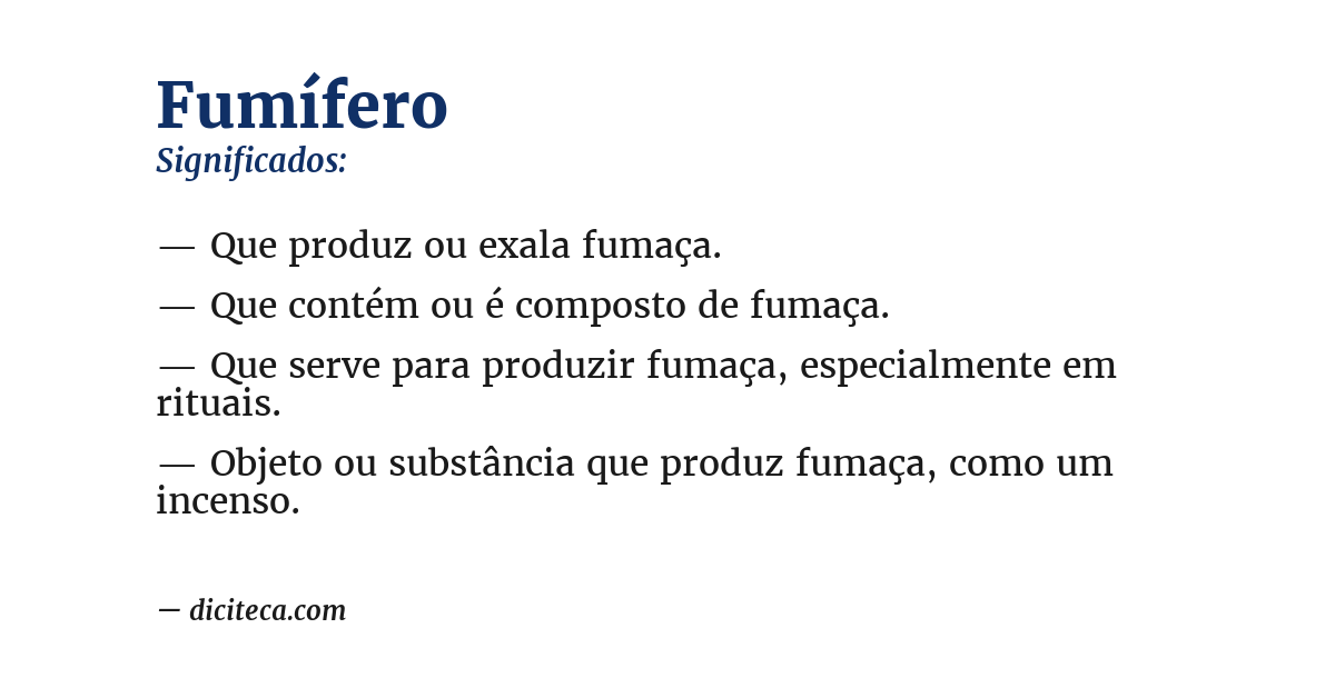 Significado de fumífero