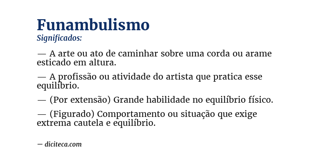 Significado de funambulismo