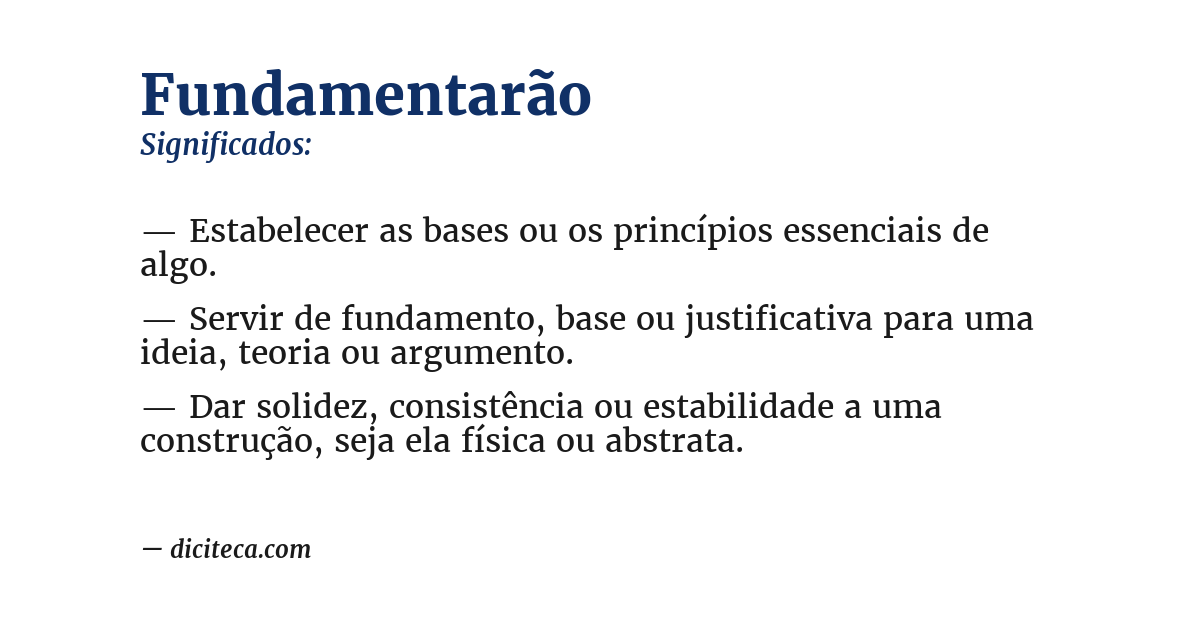 Significado de fundamentarão